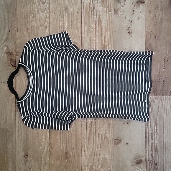 Loft Size Small Dark Green and White Striped Tee - Picture 1 of 6